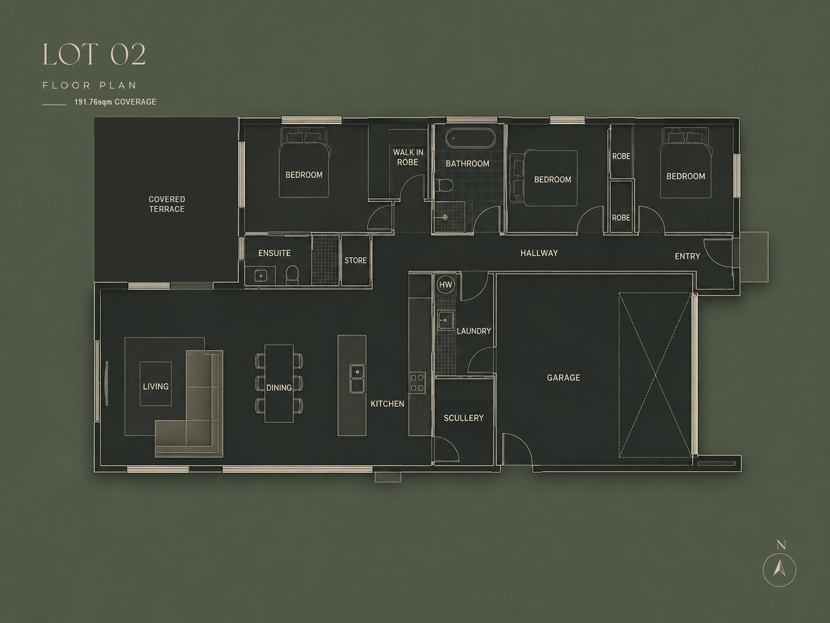 Parsonage floor plan, Woodend, Canterbury